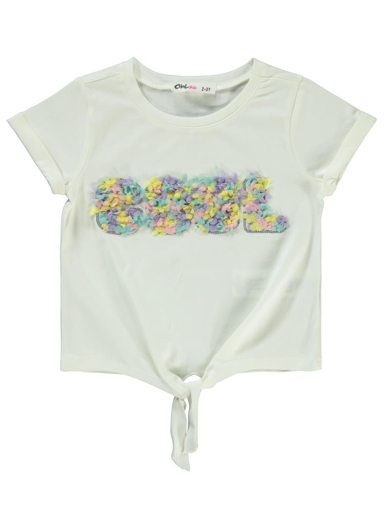 Civil Girls Cool Nakışlı 2-5 Yaş Tişört - Ekru