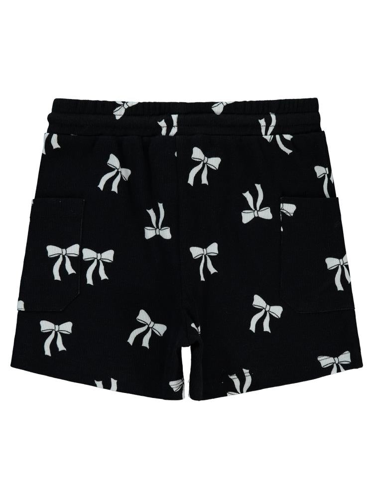 Civil Girls Fiyonk Baskılı 10-13 Yaş Şort - Siyah