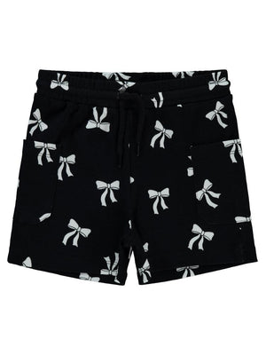 Civil Girls Fiyonk Baskılı 6-9 Yaş Şort - Siyah