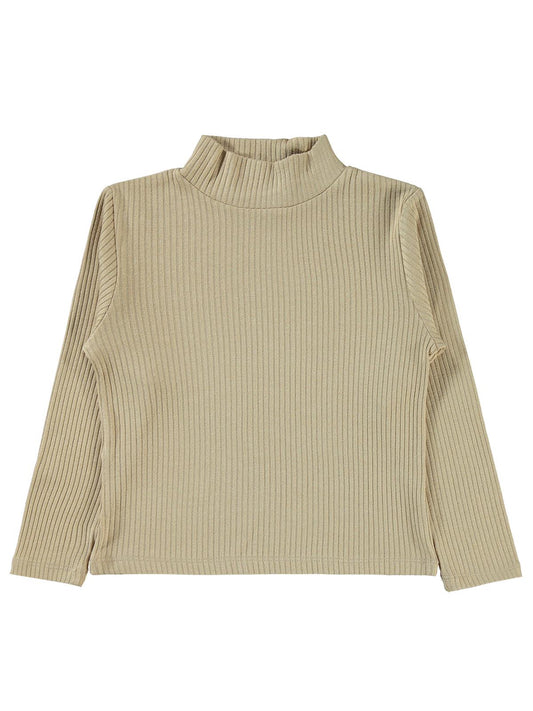 Pierre Cardin Sweatshirt | Viskoz Uzun Kol Balıkçı Yaka | Okul Kreş ve Günlük Kullanım - Bej