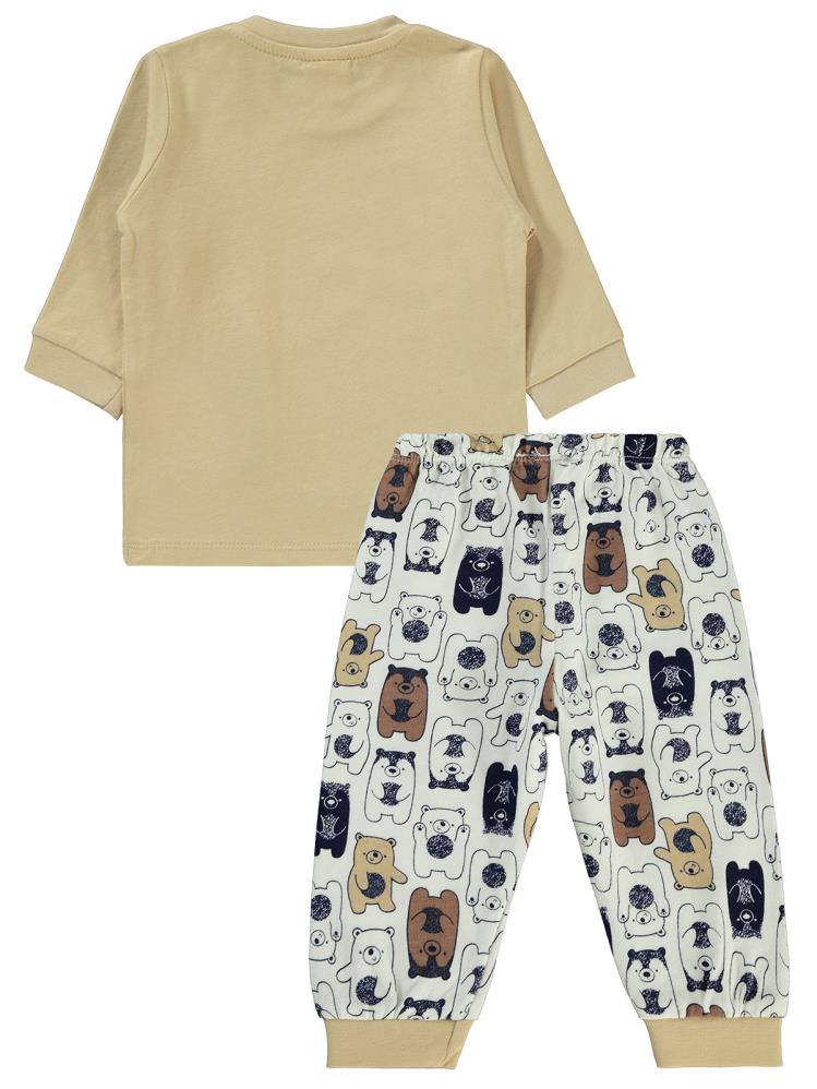 Civil Baby Ayıcık Naskışlı 6-18 Ay Pijama Takımı - Kahverengi