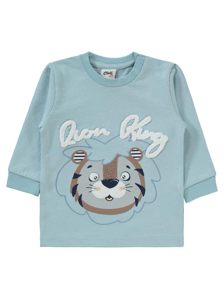 Civil Baby Aslan Nakışlı 6-18 Ay Pijama Takımı - Mavi