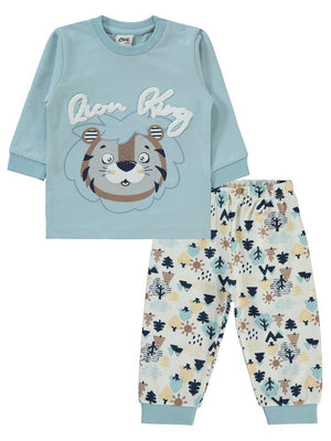 Civil Baby Aslan Nakışlı 6-18 Ay Pijama Takımı - Mavi