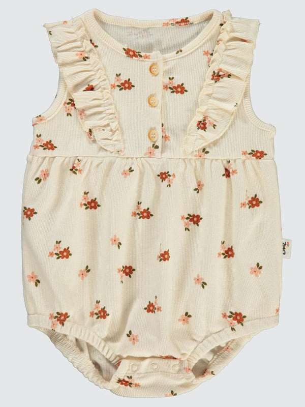 Civil Baby Mini Çiçek Empirme 6-18 Ay Tulum - Fil Dişi