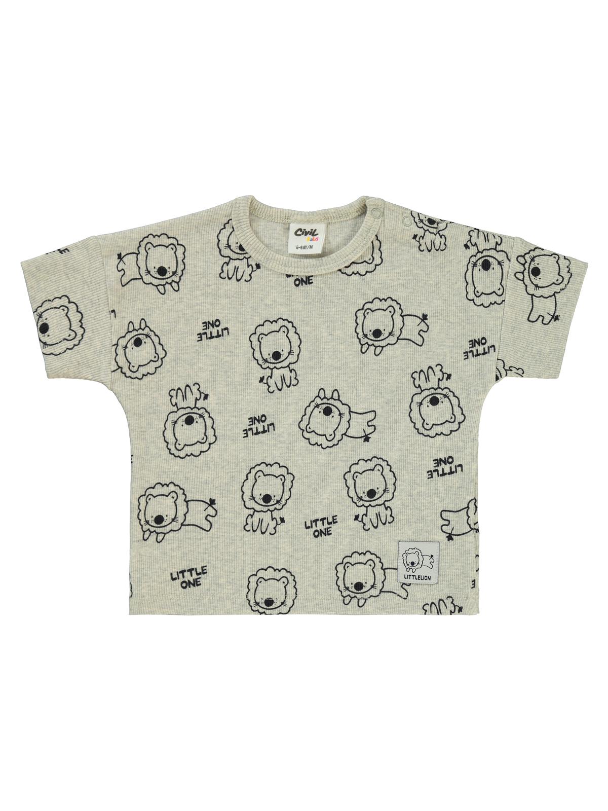 Civil Baby Aslan Empirmeli 6-18 Ay Tişört - Gri