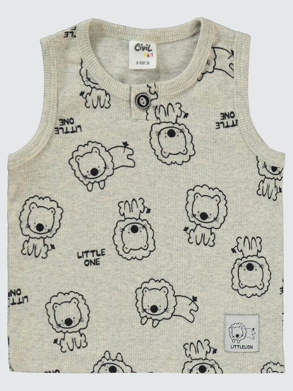 Civil Baby Aslan Empirmeli 6-18 Ay Takım - Gri