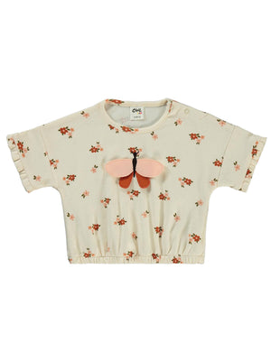 Civil Baby Mini Çiçek Empirme 6-18 Ay Tişört - Fil Dişi