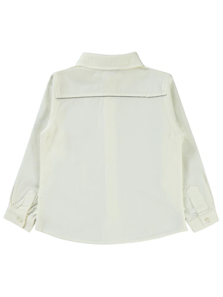 Pierre Cardin Patı Nakışlı 2-5 Yaş Gömlek - Ekru