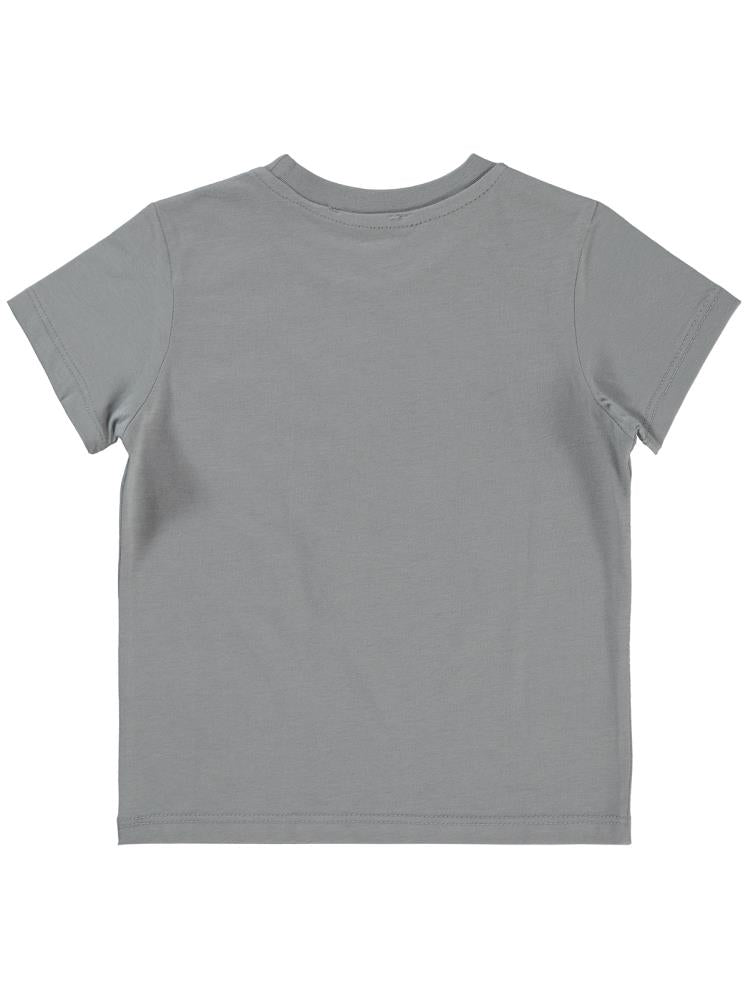 Civil Boys Summer Araba Baskılı 2-5 Yaş Tişört - Gri