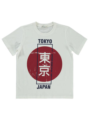 Civil Boys Tokyo Baskılı 10-13 Yaş Tişört - Ekru