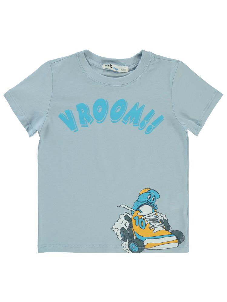 Civil Boys Vroom Baskılı 2-5 Yaş Tişört - Mavi