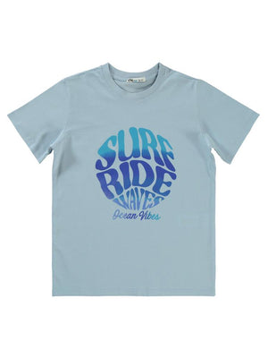Civil Boys Surf Rıde Baskılı 10-13 Yaş Tişört - Mavi