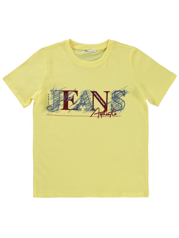 Civil Boys Jeans Baskılı 10-13 Yaş Tişört - Sarı