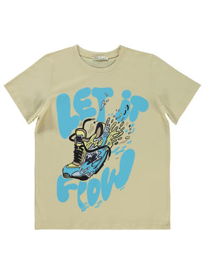 Civil Boys Let it Flow Baskılı 10-13 Yaş Tişört - Gri