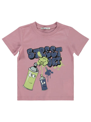 Civil Boys Street Baskılı 2-5 Yaş Tişört - Pembe