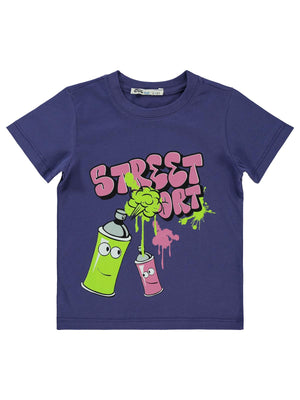 Civil Boys Street Baskılı 2-5 Yaş Tişört - Lila