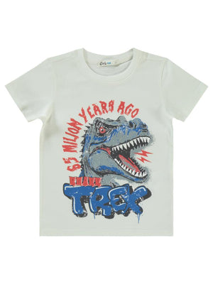 Civil Boys Trex Baskılı 2-5 Yaş Tişört - Ekru