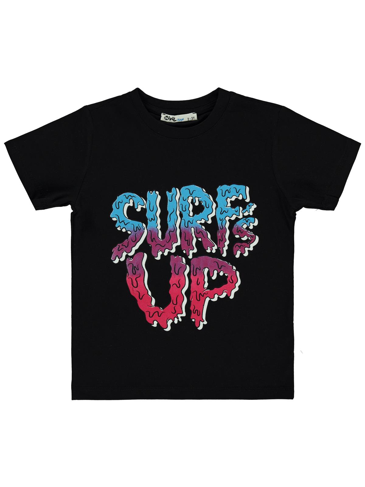 Civil Boys Surfs Up Baskılı 2-5 Yaş Tişört - Siyah
