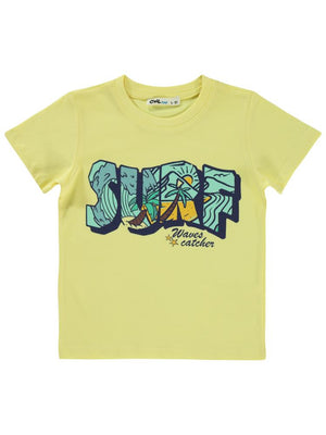 Civil Boys Surf Baskılı 2-5 Yaş Tişört - Sarı