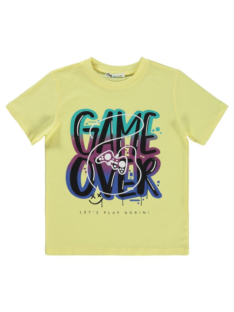 Civil Boys Game Over Baskılı 6-9 Yaş Tişört - Sarı
