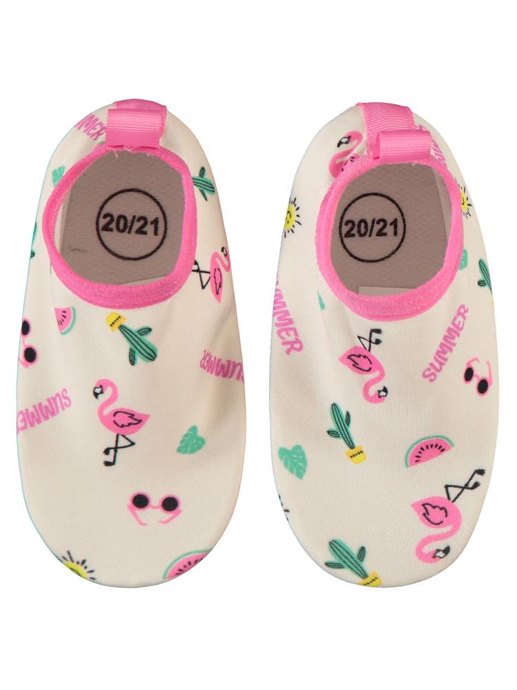Civil Girls Flamingo Baskılı Tabansız 21-25 Numara Deniz Ayakkabısı - Pembe
