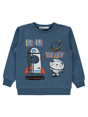 Civil Boys Ready Baskılı 2-5 Yaş Sweatshirt - Mavi