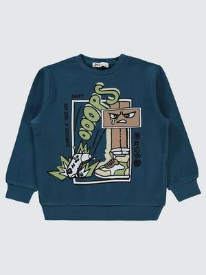 Civil Boys Ooops Baskılı 2-5 Yaş Sweatshirt - Yeşil