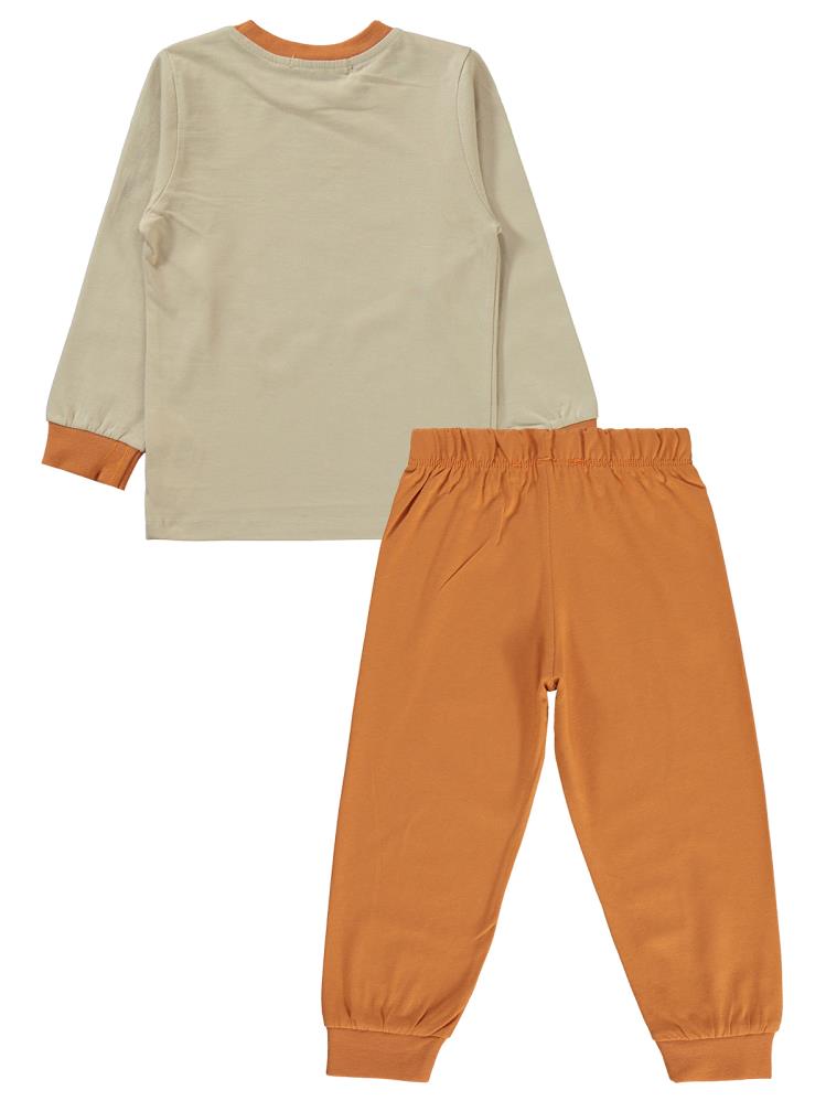 Civil Boys Get Set Go Araba Baskılı 2-5 Yaş Pijama Takımı - Turuncu