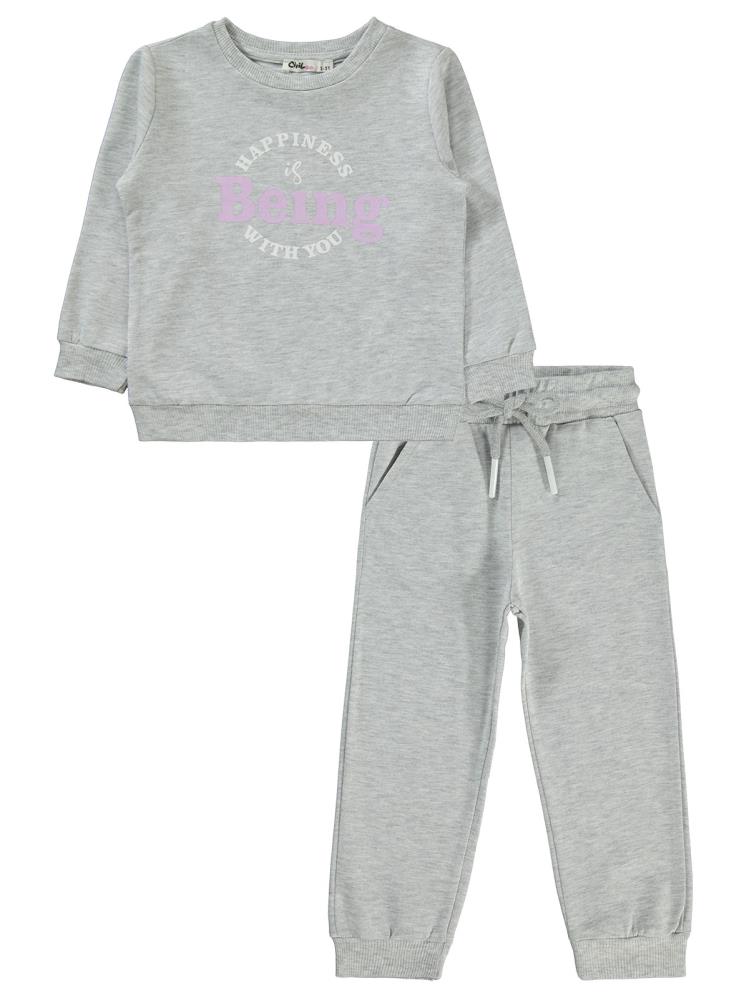 Civil Girls Basic 2'li 2-5 Yaş Eşofman Takımı - Gri