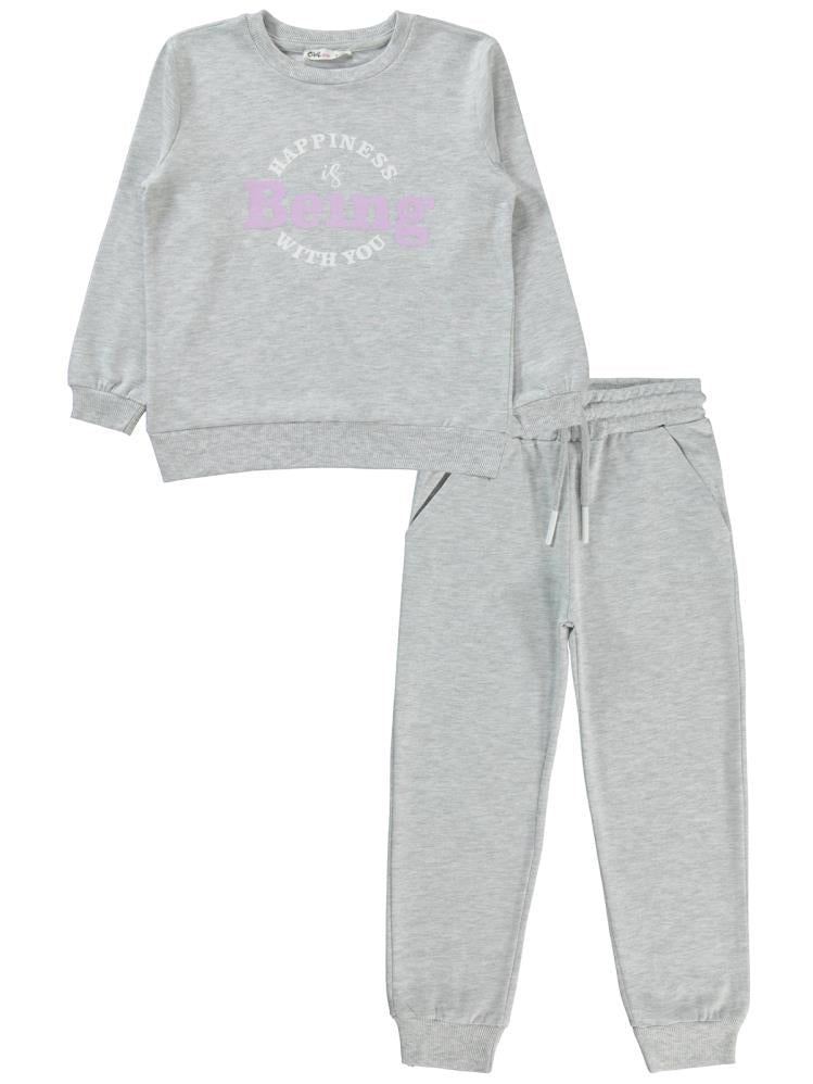 Civil Girls Basic 2'li 10-13 Yaş Eşofman Takımı - Gri