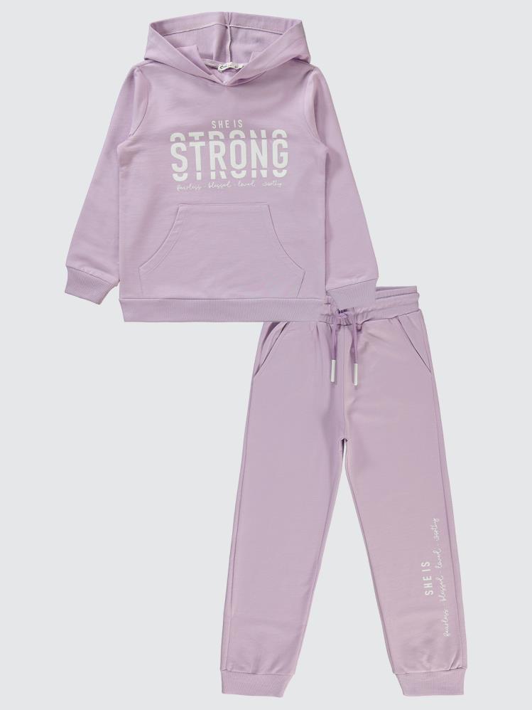 Civil Girls Basic 2'li 10-13 Yaş Eşofman Takımı - Lila