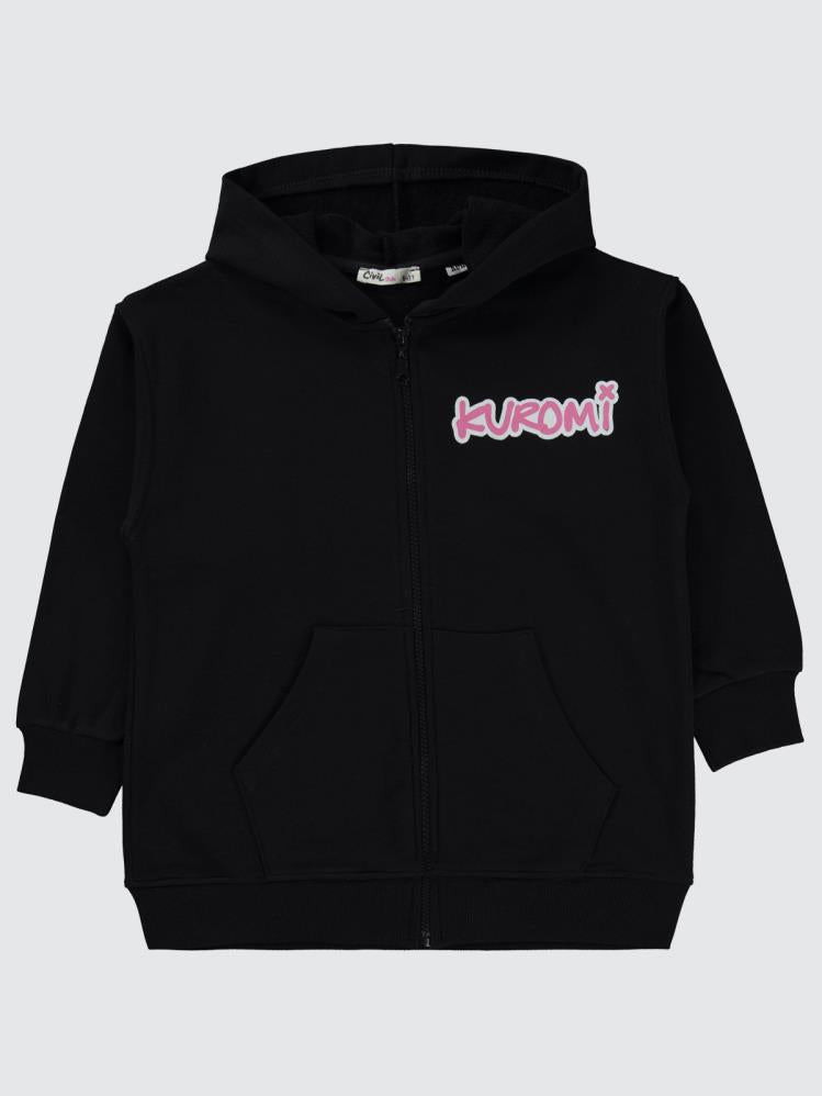 Kuromi 6-9 Yaş Hırka - Siyah