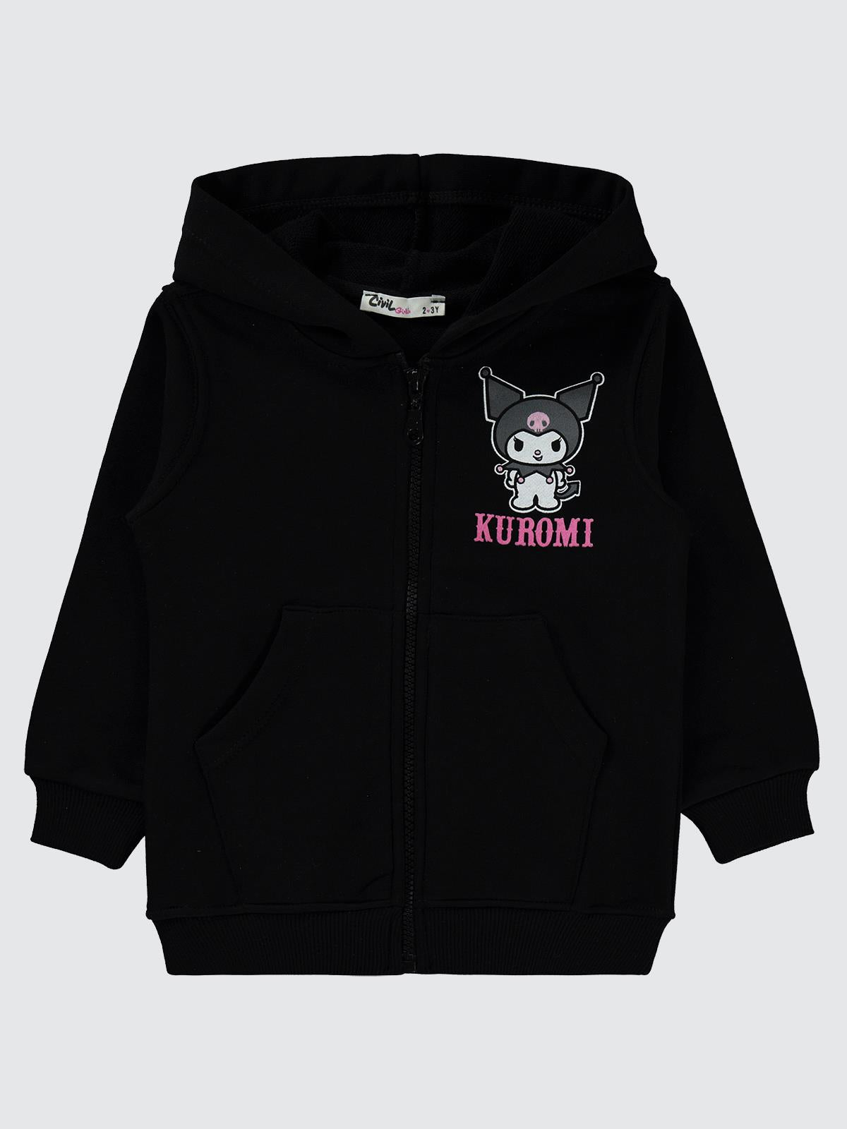 Kuromi 2-5 Yaş Hırka - Siyah