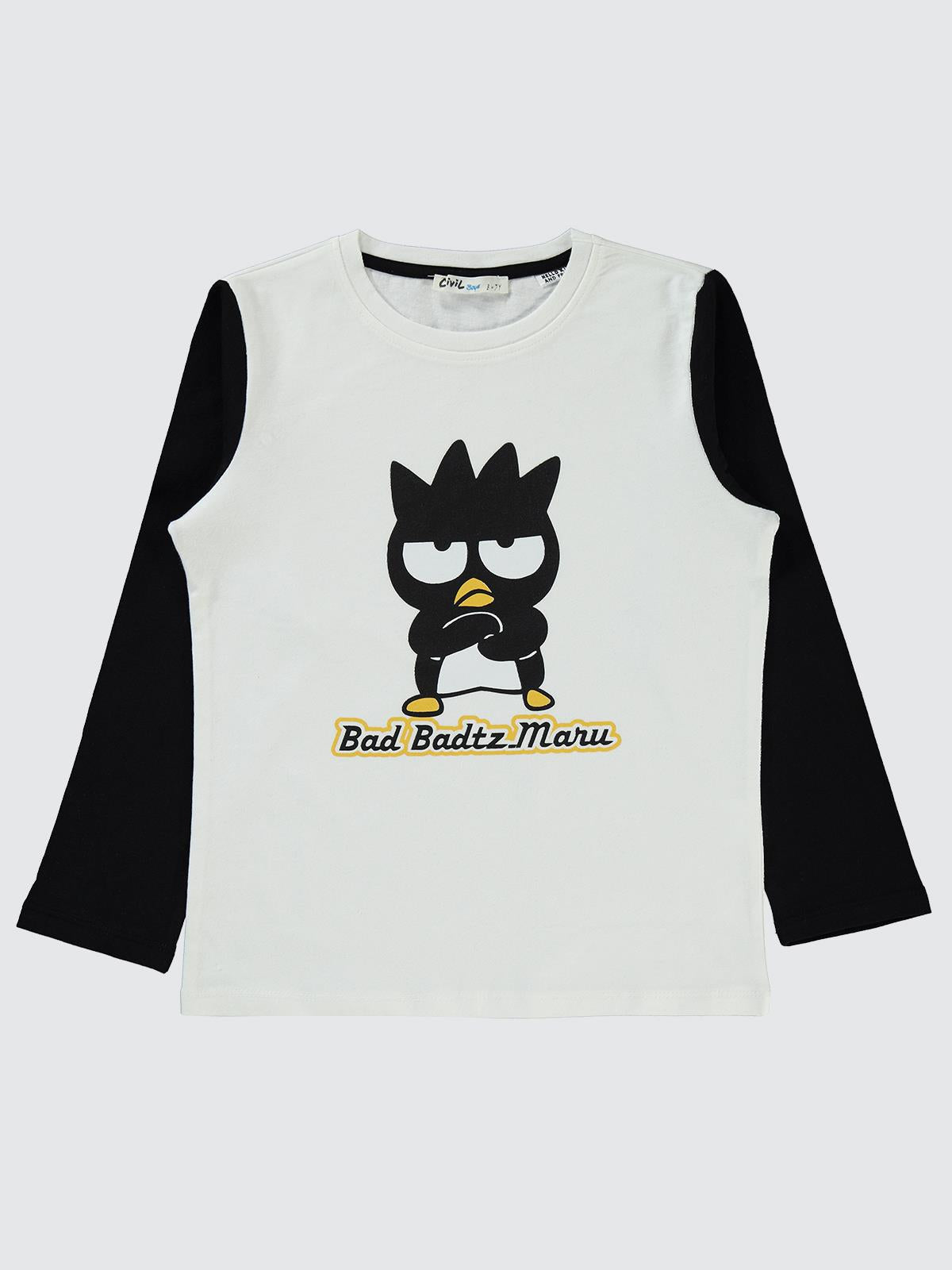 Hello Kitty Bad Badtz Maru 6-9 Yaş Sweatshirt - Ekru