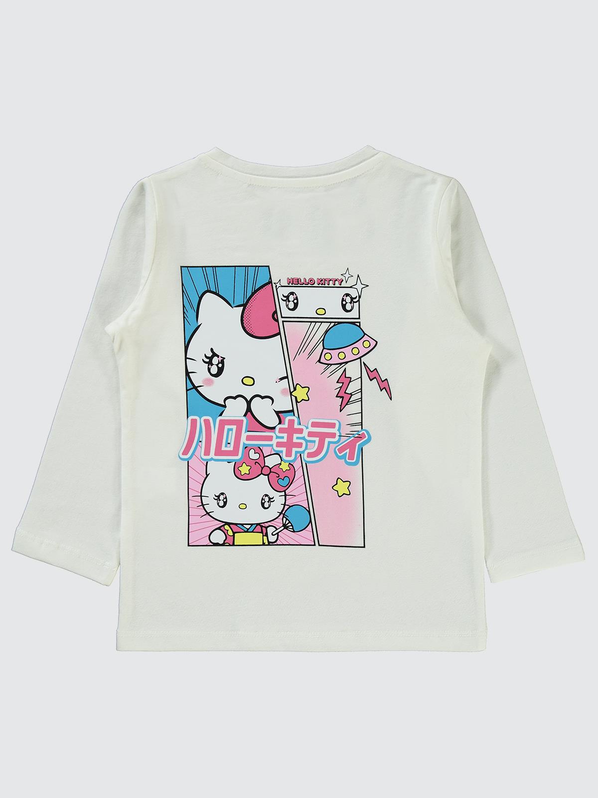Hello Kitty Sanrio Hello Kitty 2-5 Yaş Sweatshirt - Ekru