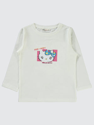 Hello Kitty Sanrio Hello Kitty 2-5 Yaş Sweatshirt - Ekru