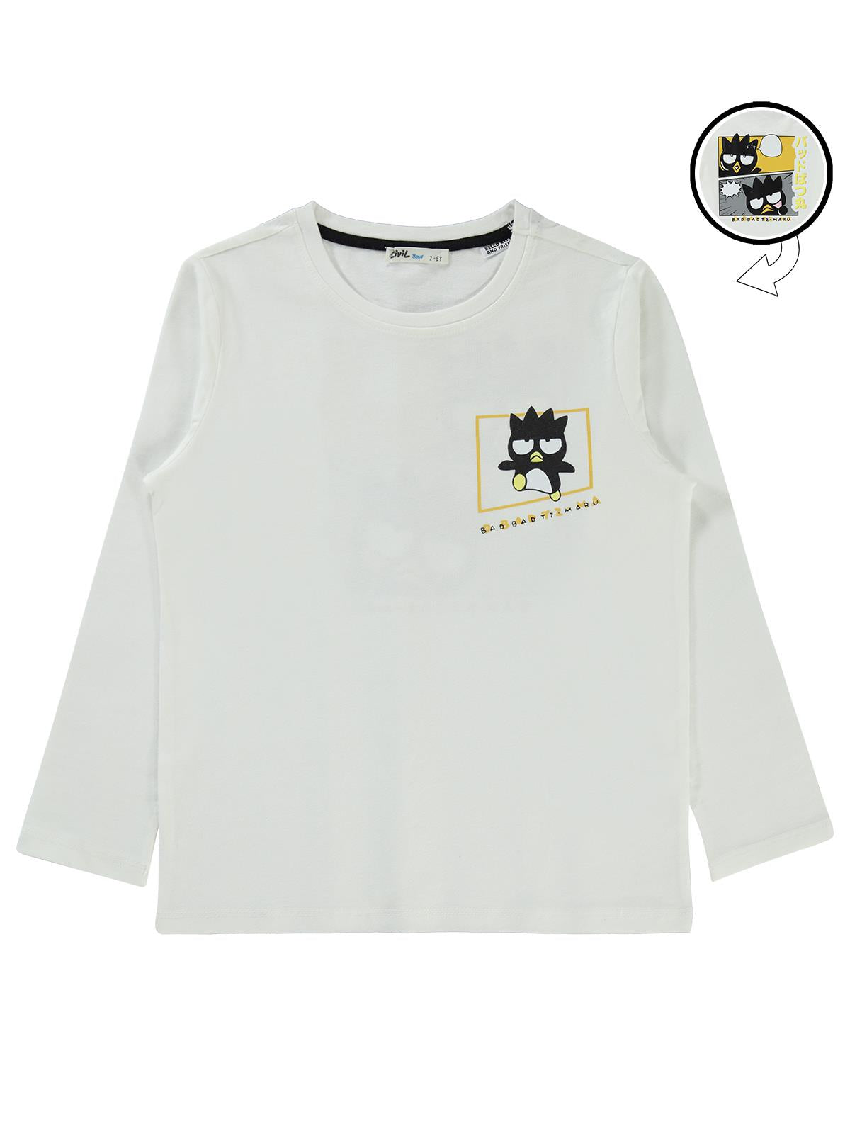 Civil Boys Sanrio Bad Badtz Maru 6-9 Yaş Sweatshirt - Ekru
