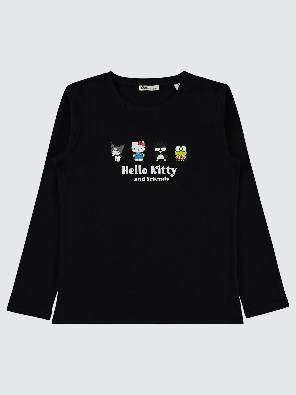 Hello Kitty 10-13 Yaş Sweatshirt - Siyah