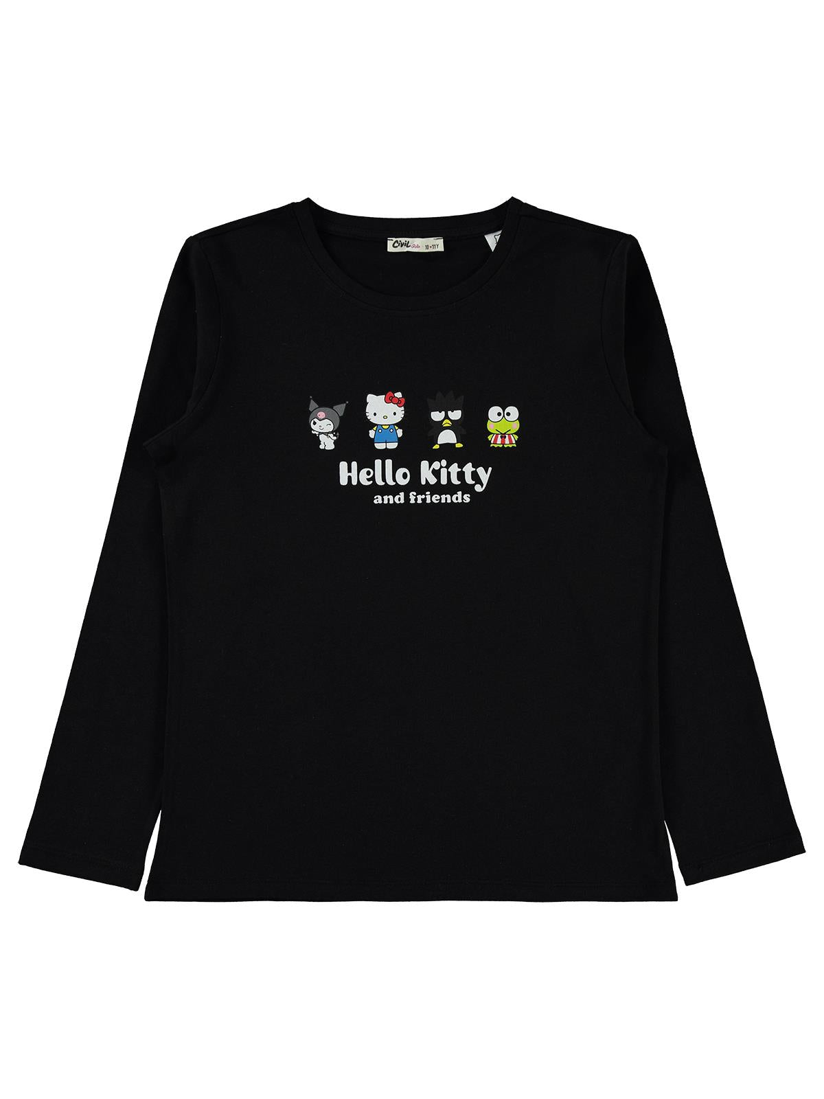 Hello Kitty 10-13 Yaş Sweatshirt - Siyah