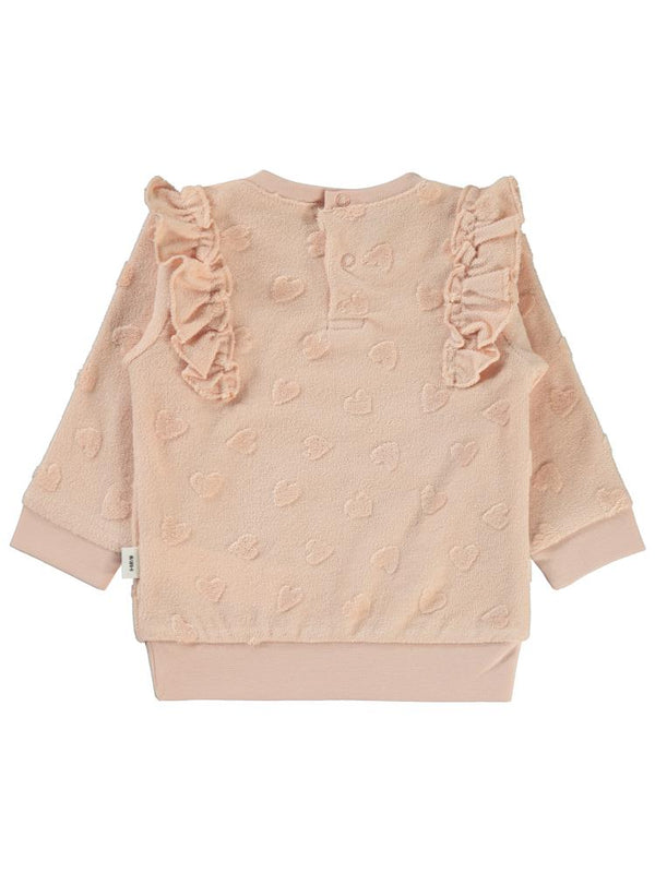Civil Baby Kalp Jakarlı 6-18 Ay Sweatshirt - Pudra