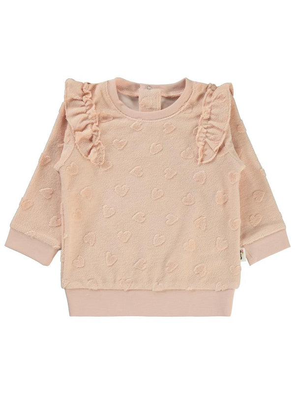 Civil Baby Kalp Jakarlı 6-18 Ay Sweatshirt - Pudra