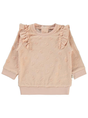 Civil Baby Kalp Jakarlı 6-18 Ay Sweatshirt - Pudra
