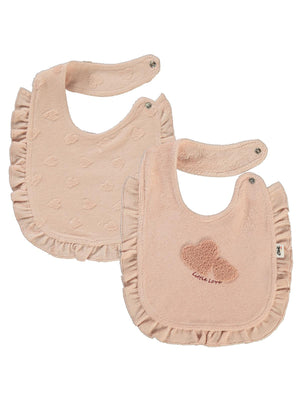 Civil Baby Kalp Jakarlı Mama Önlüğü - Pudra