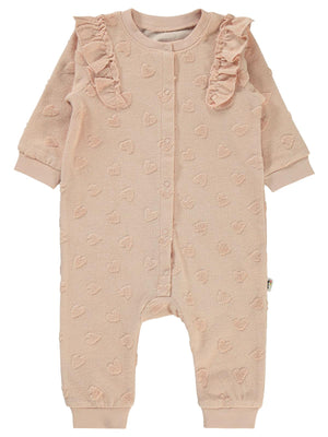 Civil Baby Kalp Jakarlı 6-18 Ay Tulum - Pudra