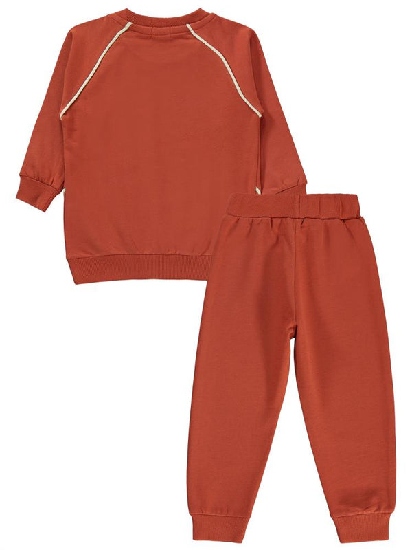 Civil Boys Dinozor Nakışlı 2-5 Yaş Eşofman Takımı - Turuncu