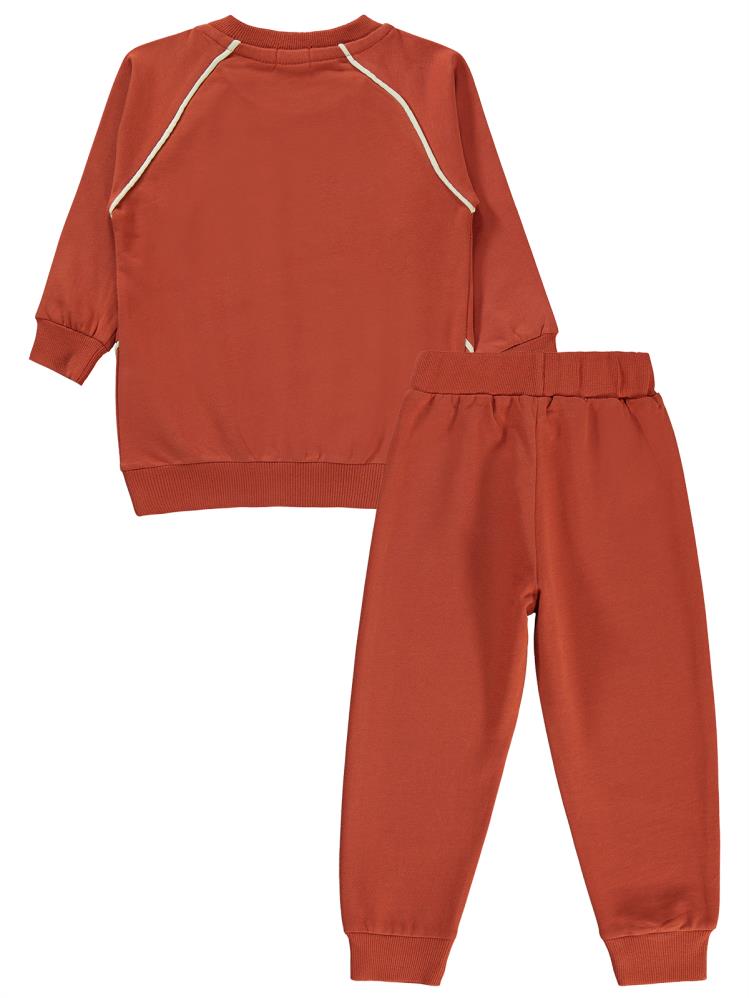 Civil Boys Dinozor Nakışlı 2-5 Yaş Eşofman Takımı - Turuncu