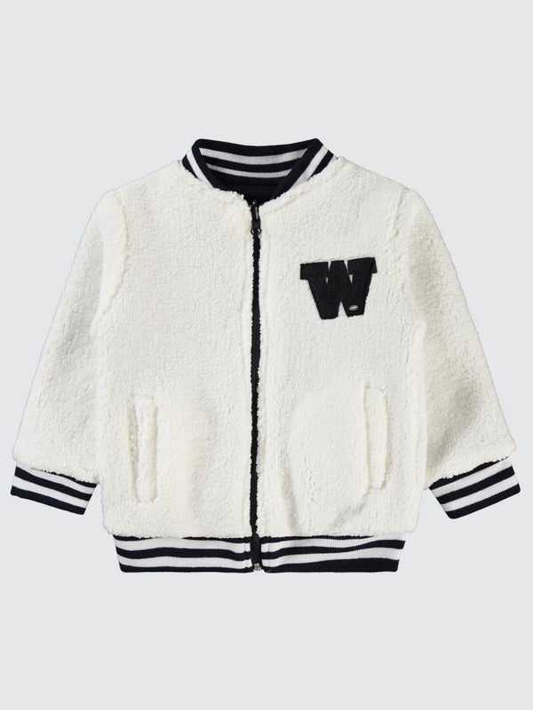 Bizizo W Nakışlı Çift Taraflı 2-5 Yaş Hırka - Lacivert