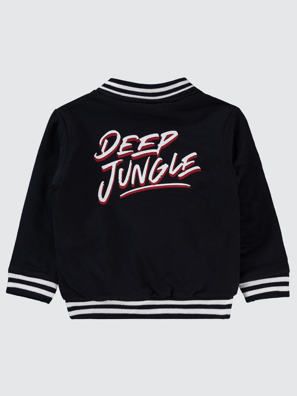 Bizizo W Nakışlı Çift Taraflı 2-5 Yaş Hırka - Lacivert