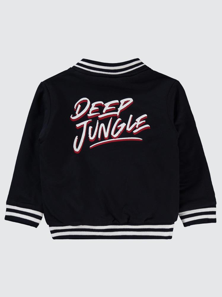 Bizizo W Nakışlı Çift Taraflı 2-5 Yaş Hırka - Lacivert