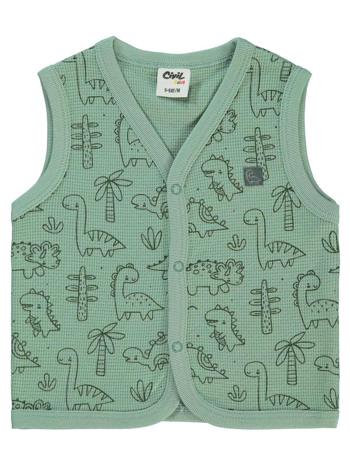Civil Baby Dinozor Empirme 6-18 Ay Yelek - Haki